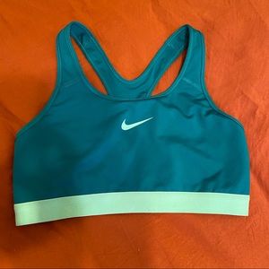 NWOT Nike Swoosh Racerback Teal and Mint Green Sports Bra